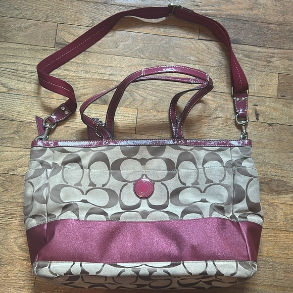 Coach Signature Stripe Double Strap Extra Large Tote - Picture 1 of 13